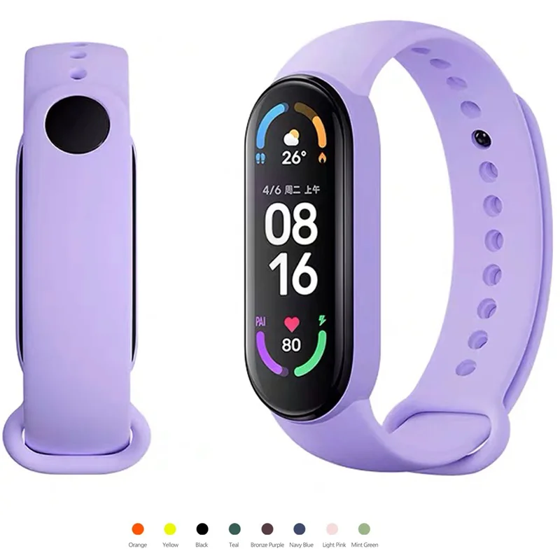 Bracelet en silicone pour Xiaomi Mi Band 7 6 5 4 3, bracelet de montre, accessoires pour montre connectée Mi Band 6 7 5 4