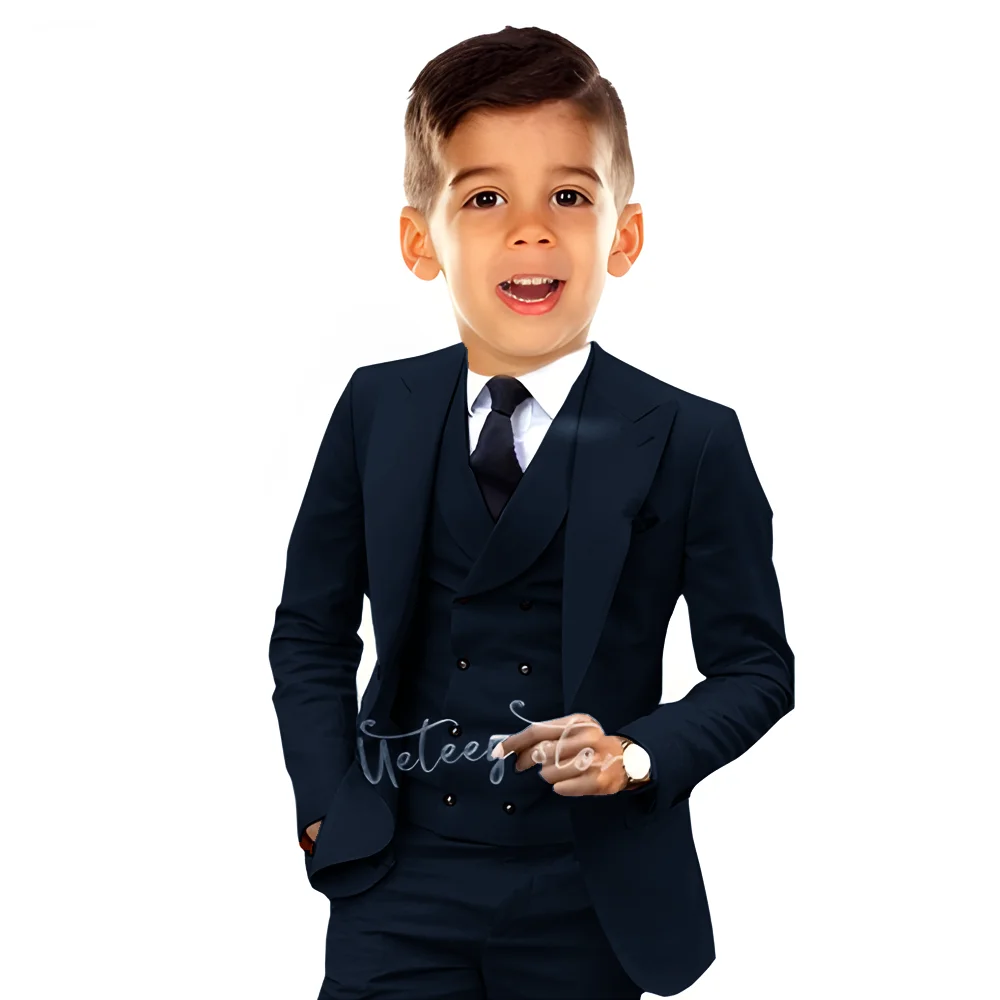 Boys Suit Orange Wedding Attire Tuxedo Party Ceremony Dress Suit for Kids Formal Custom Blazer 3 Piece Set