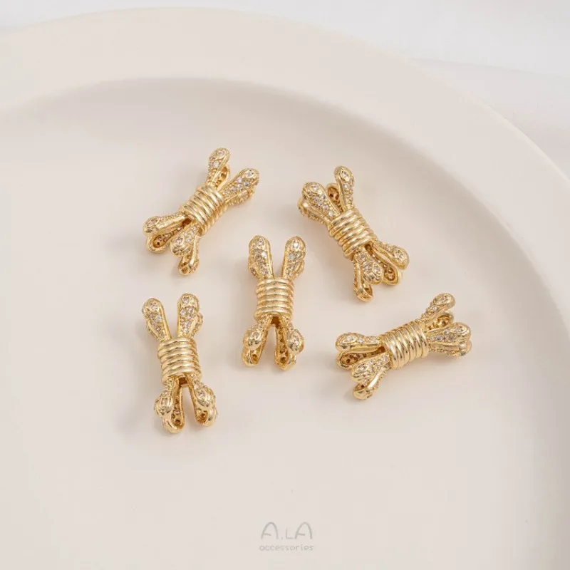 

Позолоченная 14-каратным золотом бусина-разделитель с цирконом в форме короны, ручной работы, для рукоделия, аксессуары для браслетов и ожерелий, ювелирные материалы