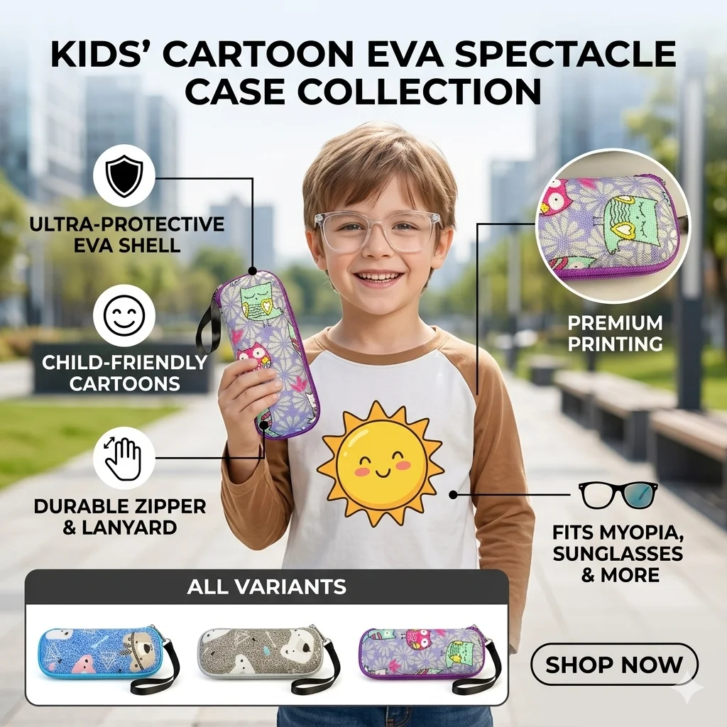 Children Eyeglasses Box Portable Portable Glasses Holder Eva Eyewear Storage Lightweight Kids Eyeglasses Case For Outdoor Sports