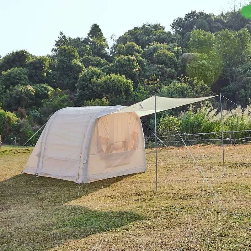 4 Person Family Camping Waterproof Fabric Inflatable Air Tight Rear Tailgate Tents Car Rear Tent With Large Awning and Floor