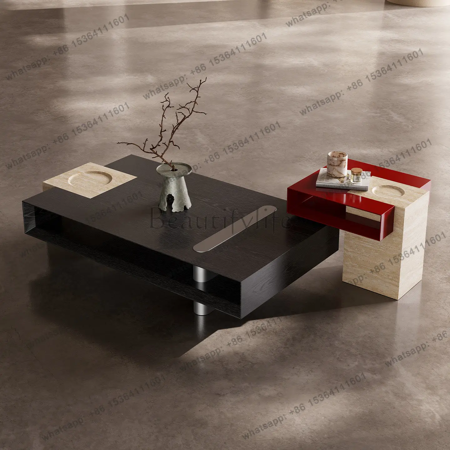 

Italian minimalist coffee table light luxury high-end new living room household small apartment