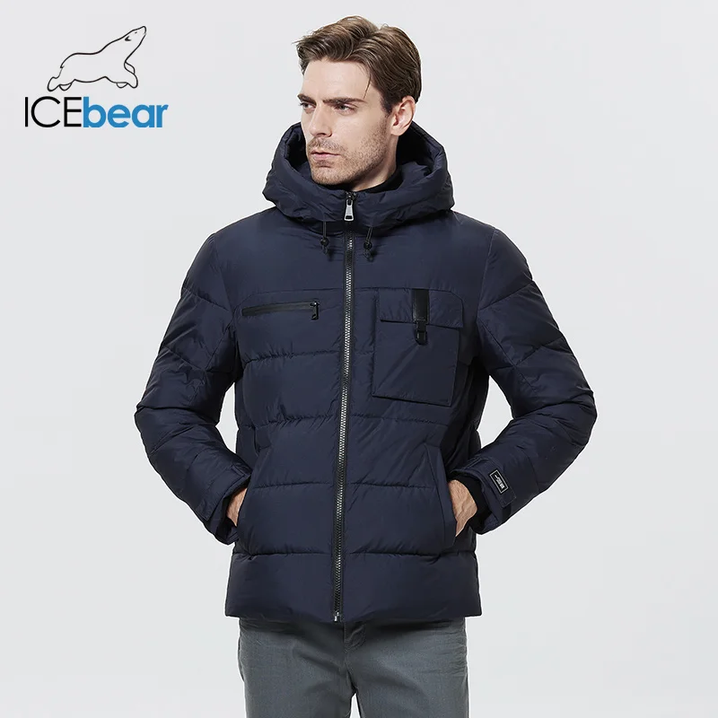 ICEbear 2022 New Winter Coat Thick Warm Mens Winter Jacket Windproof Parka Casual Short Fashionable Qulited Parka MWD22832I