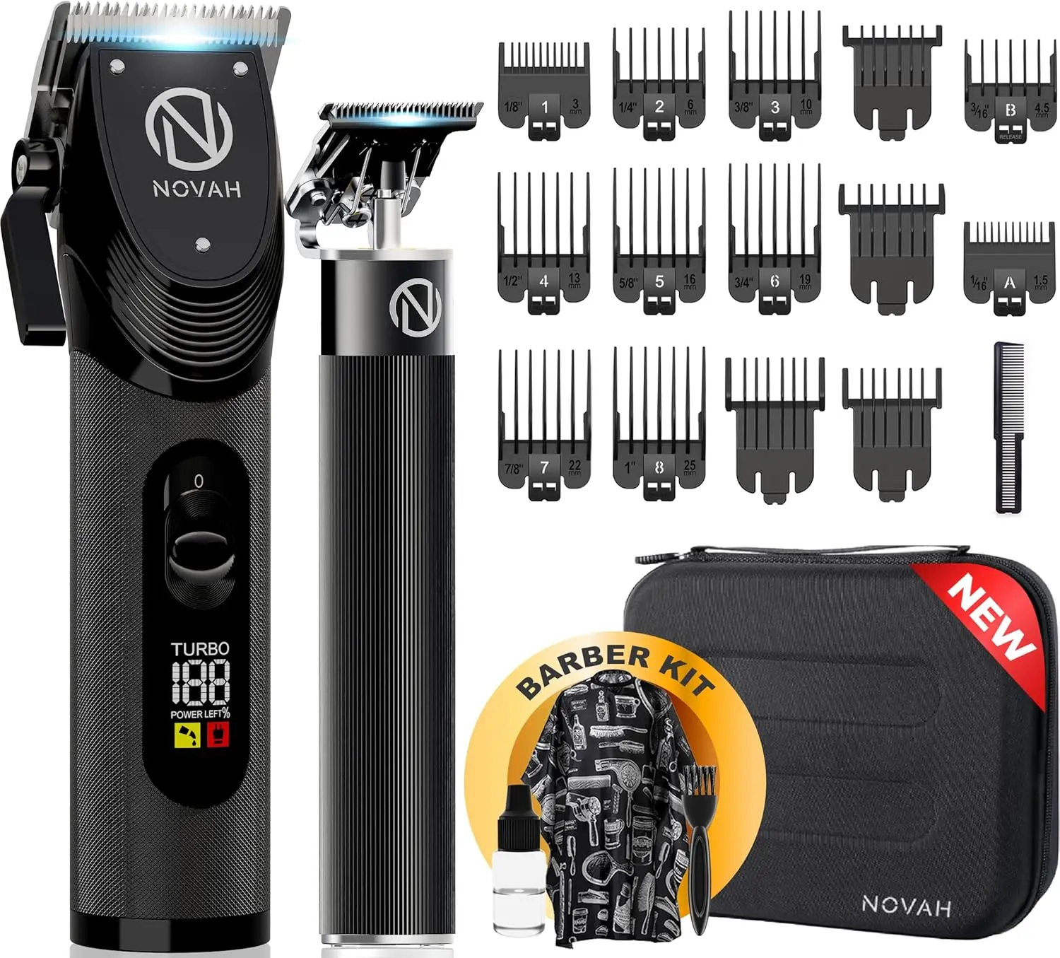 

Professional Cordless Hair Clippers and Trimmer Set for Men, Fade Haircut Kit, Electric Hair Cutting Machine
