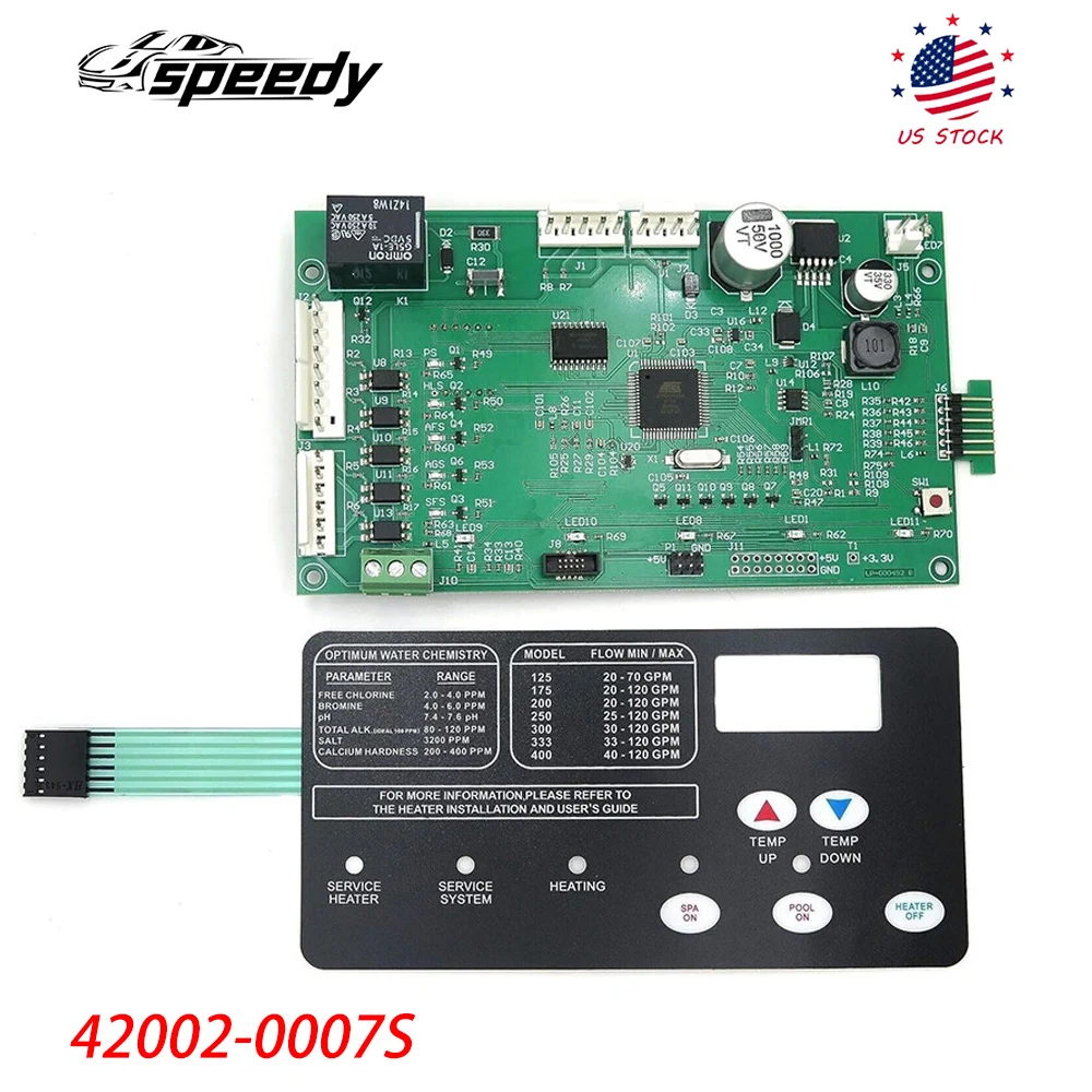 

42002-0007S Control Board Kit w/ 472610Z Switch Pad For Pentair Master Temp 400