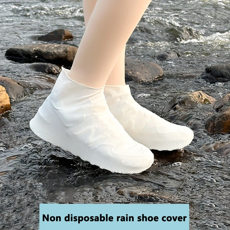 1 Pair Unisex Waterproof Silicone Shoe Cover Reusable Non-Slip Rain Boots Outdoor Rainy Day Protector Shoes Cover