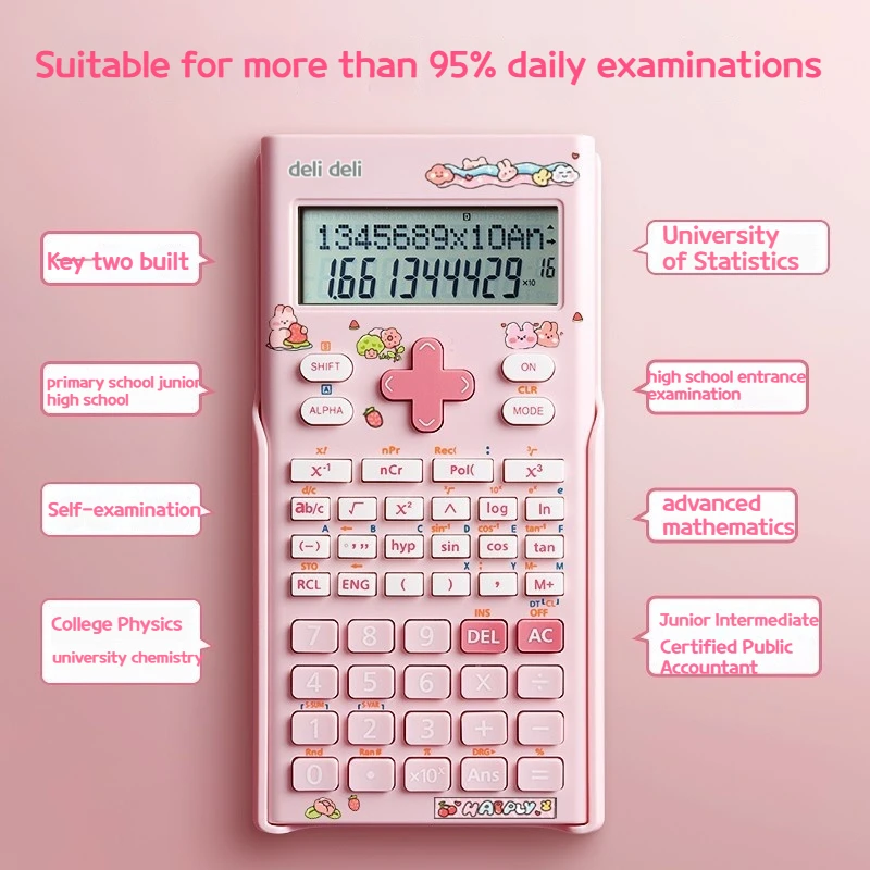 Student Large Screen Electronic Calculator Cute Multifunctional Portable Calculator School Office Supplies Function Sun