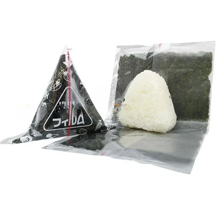 Sushi Onigiri Making Packaging Machine Rice Ball Seaweed Wrapping Wrapper Device