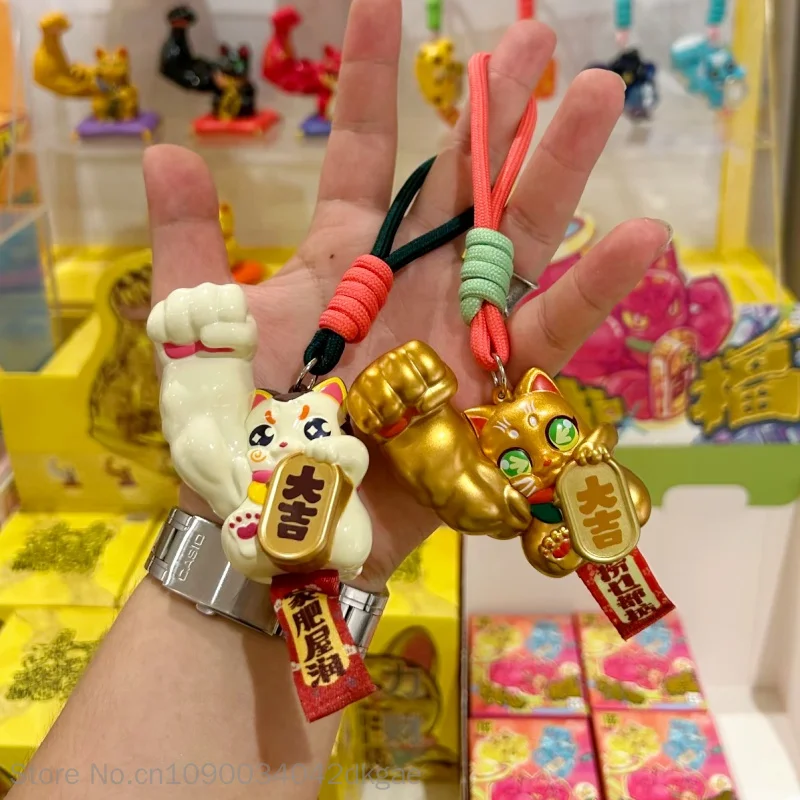 Hot Genuine Toptoy Lucky Cat Blind Box Cute Auspicious Fortune Keychain Kawaii Backpack Pendant Bag Trendy Toy Charm Gift