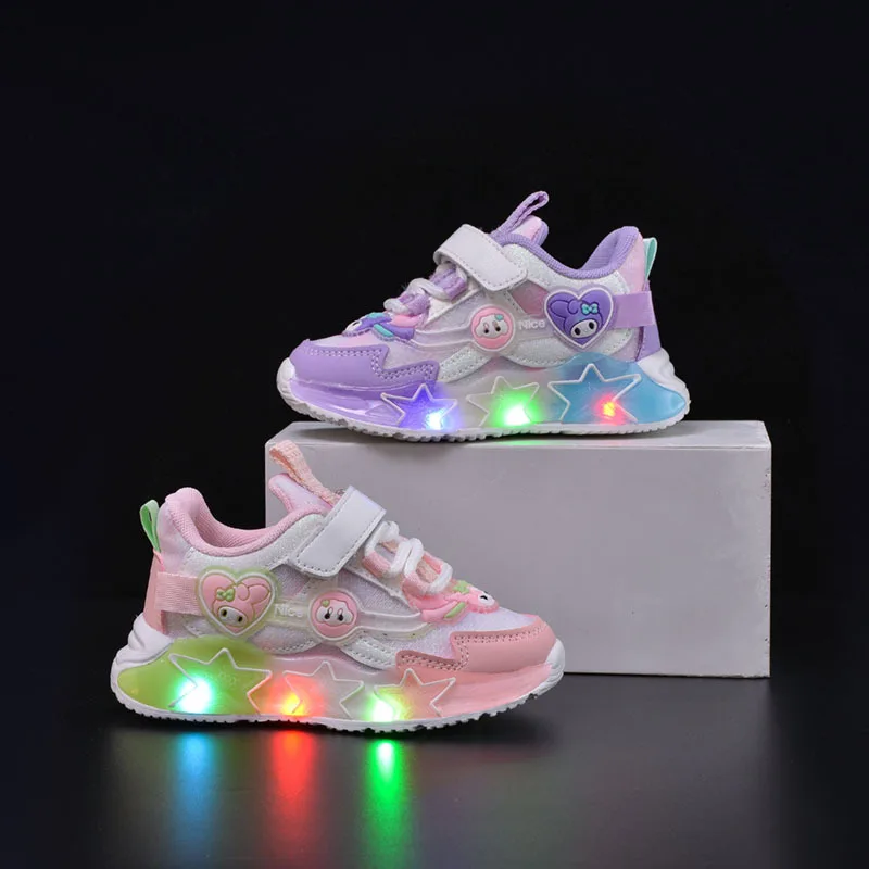 1-6 Years LED Baby Luminous Shoes Girls Glowing Children Sport Sneakers for Kids Girls Casual Toddler Shoes Led Flash Lights