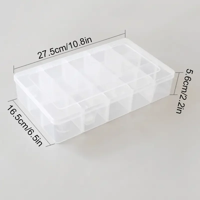 Picture 7: A transparent container with 15 cells adjustable storage box, large capacity storage box, art supplies