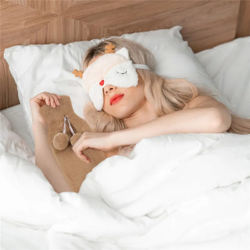 2L Cute Hot Water Bottle Portable Warm Belly Treasure Belt Protective Cover Hand Warmers Long Explosion-proof Hot Water Bottle