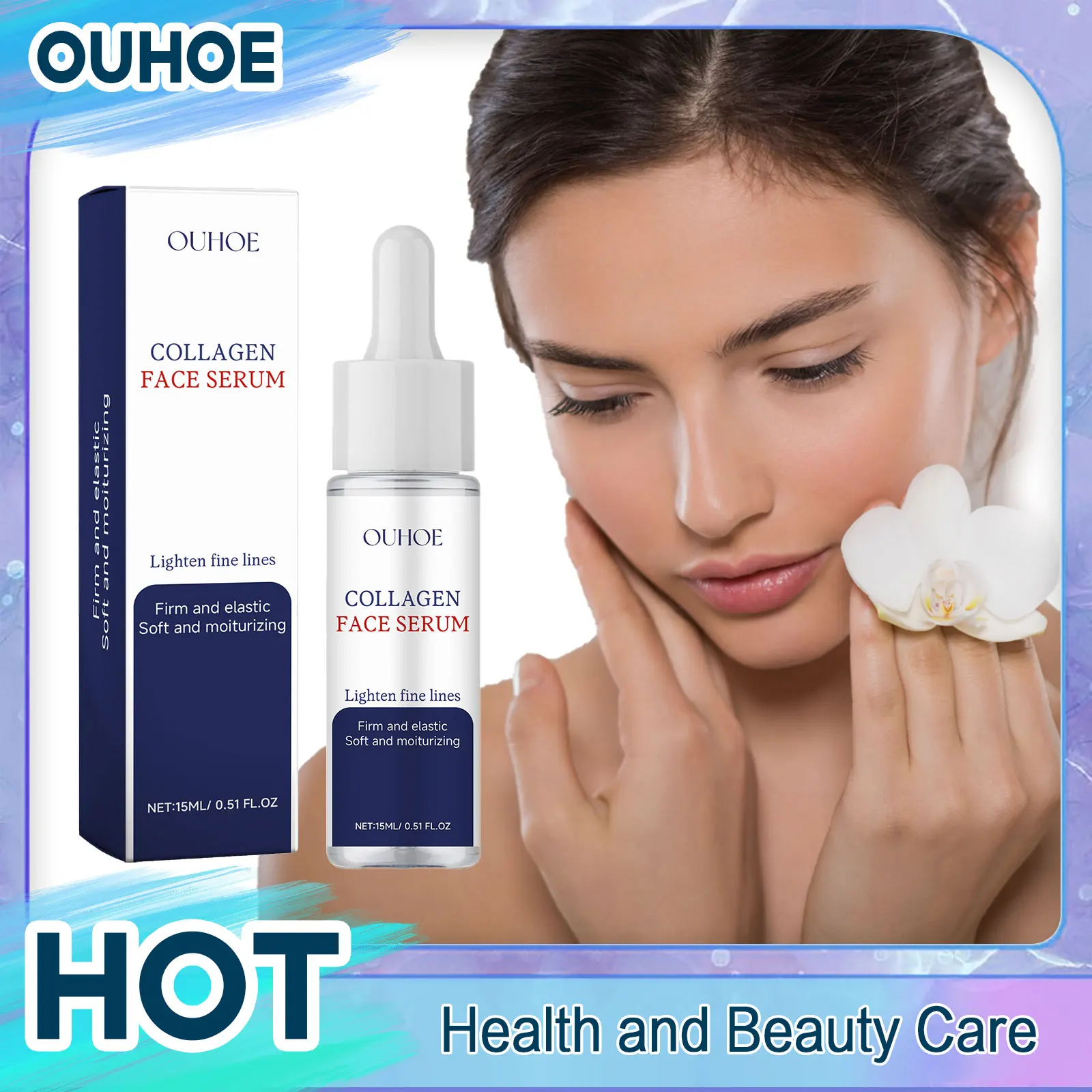 Collagen Face Serum Fade Fine Lines Firming Moisturizing Brightening Pore Shrinking Soothing Nourishing Lifting Facial Skin Care