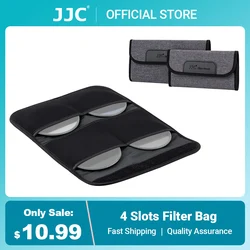 JJC 4 Slots Camera Lens Filter Bag Wallet Durable Polyester UV ND CPL Filter Pouch 49mm 52mm 55mm 58mm 62mm 67mm 72mm 77mm 82mm