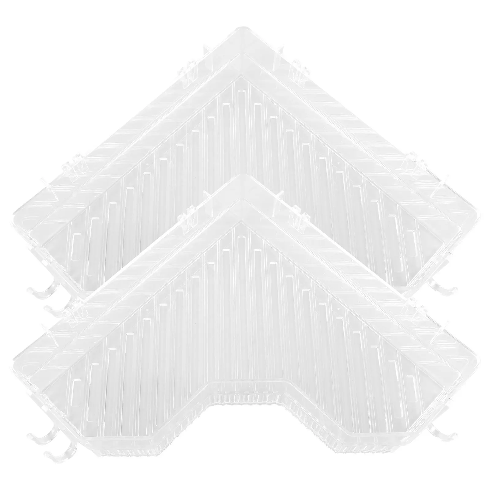 

2Pcs Adhesive Shower Corner Shelf Space-Saving Triangular Bathroom Organizer Wall-Friendly Floating Storage Rack for Shampoo
