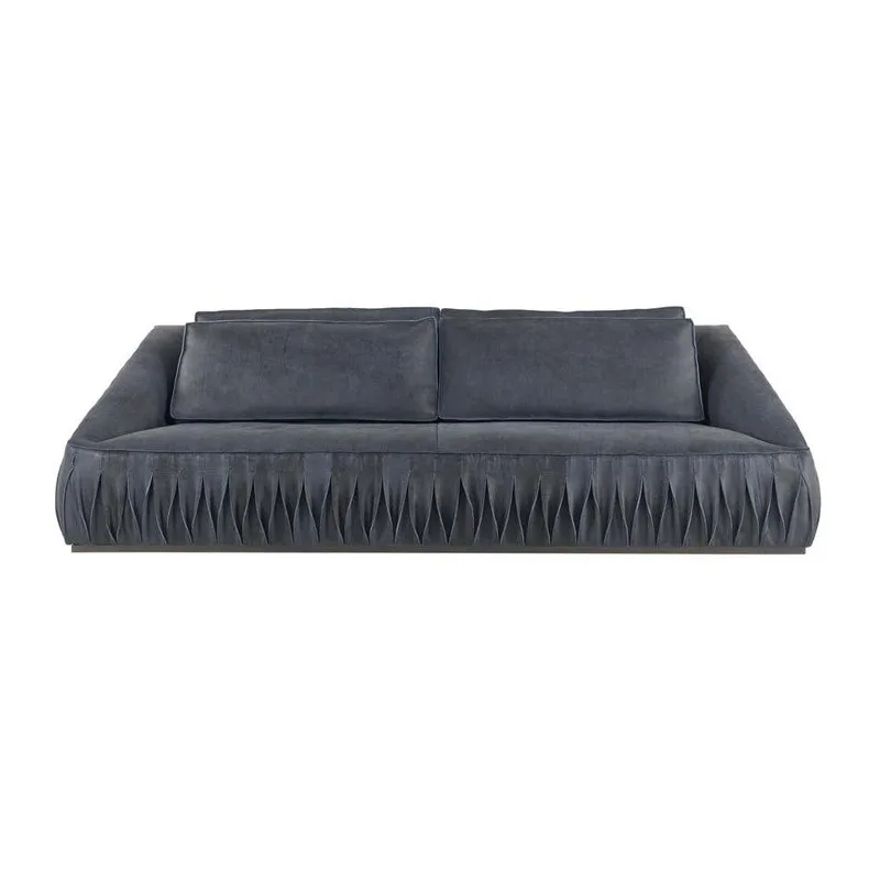 Simple modern living room household straight matte cloth, matte leather sofa