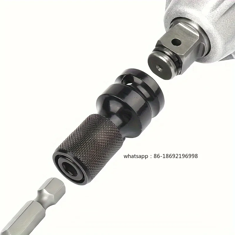 

Переходник-адаптер для ударного гайковерта: с квадратного хвостовика 1/2 дюйма на шестигранный 1/4 дюйма, быстросъемный инструмент