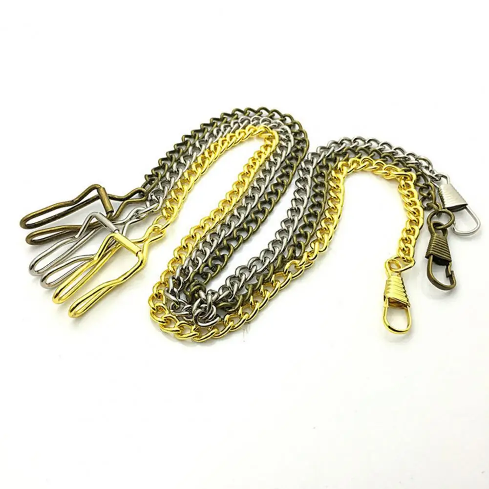 Unisex Vintage Alloy Pocket Watch Link Chain Necklace Wedding Jewelry Twisted Clavicle Loop Chain Gift Decor