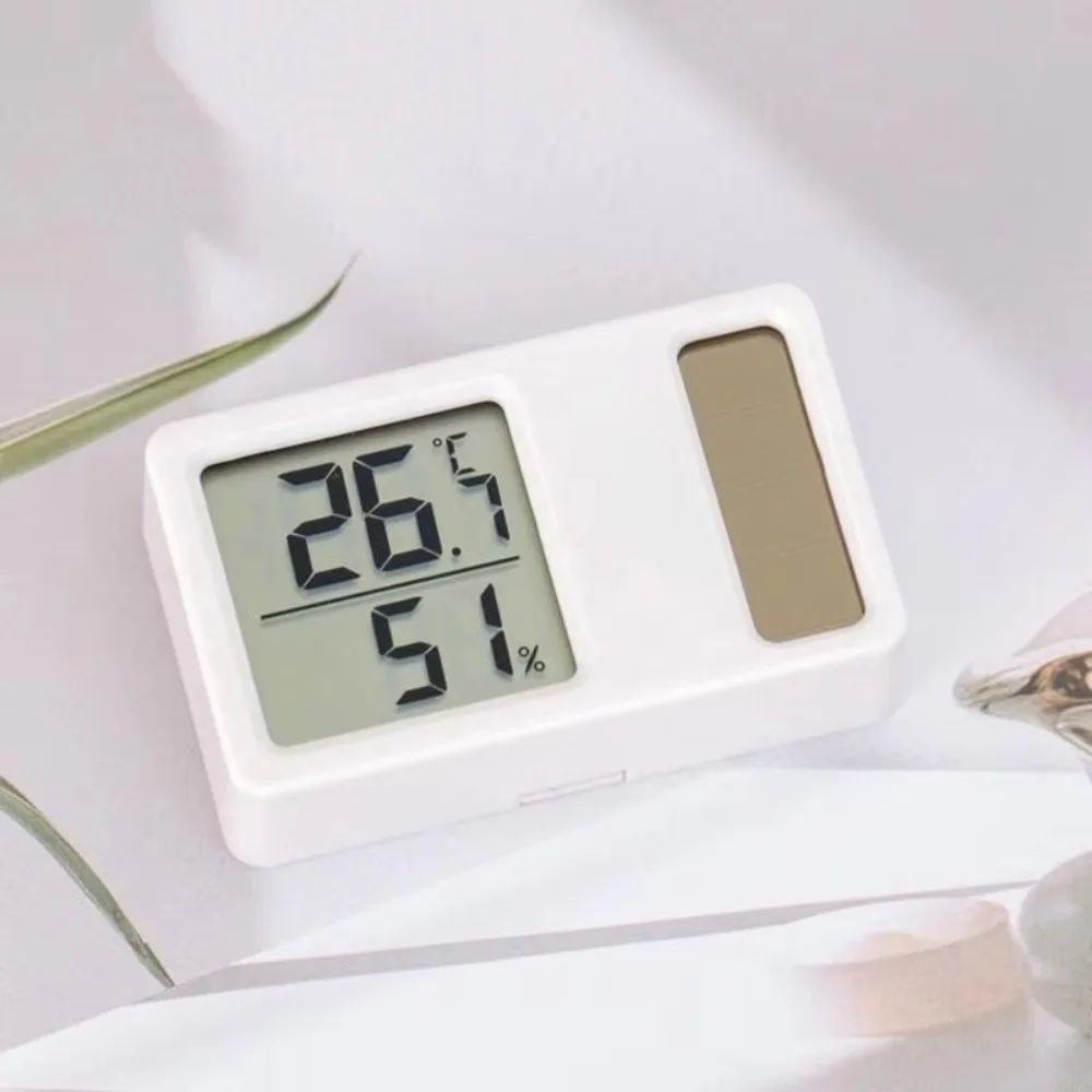 69HF Solar Powered Thermometers High Accuracy Mini Digital Temperature Humidity Portable Measurement Meter Gauge Hygrometer