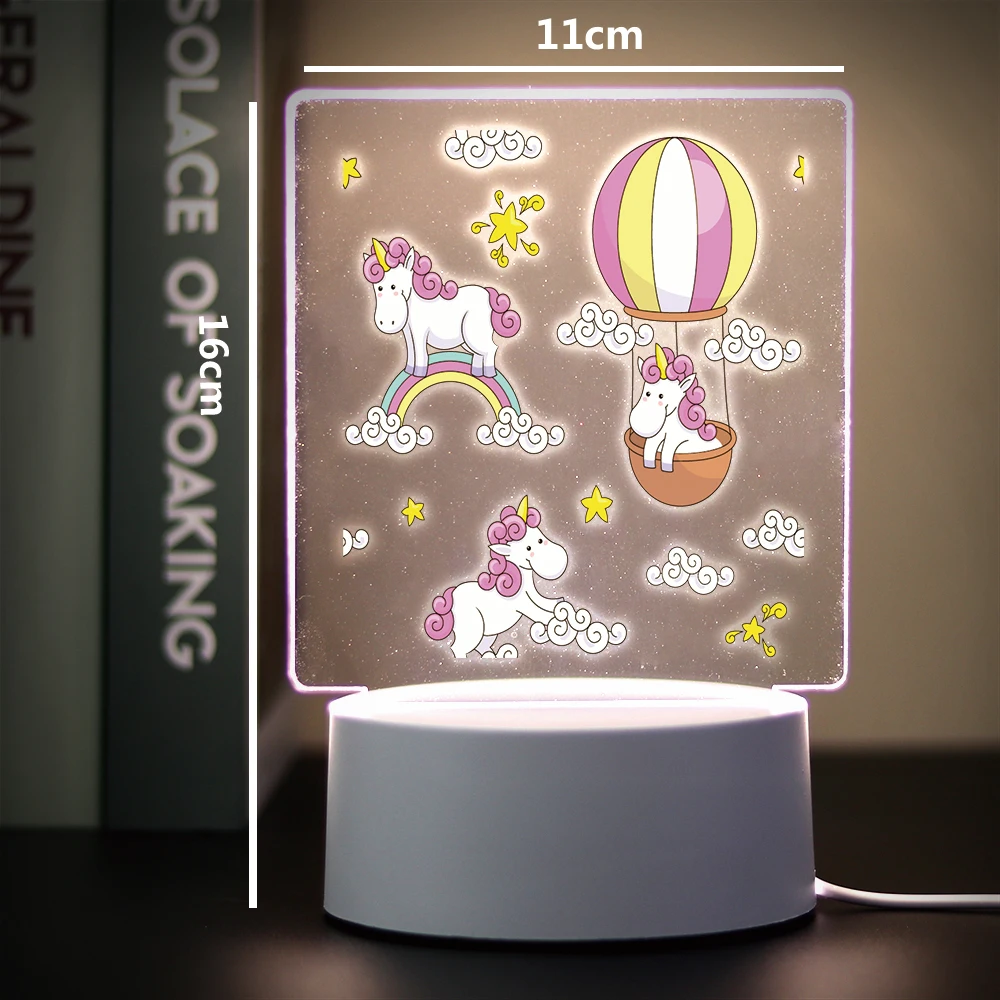 DIY unicorn Table Lamp Creative Table Bedside Lamp For Home Room Decoration Nightlight 3D Led Night Light