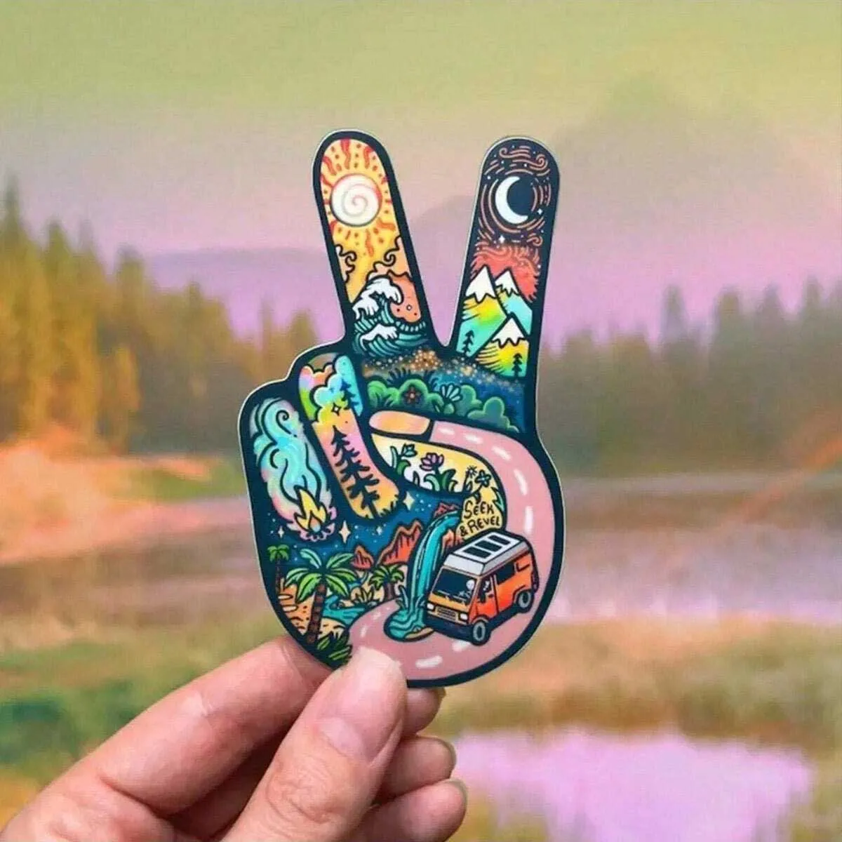 1Pack Funny Peace Gesture Possum Waterproof Vinyl Sticker Emoji Decal For Car Truck Laptop PC Tool Box Decor