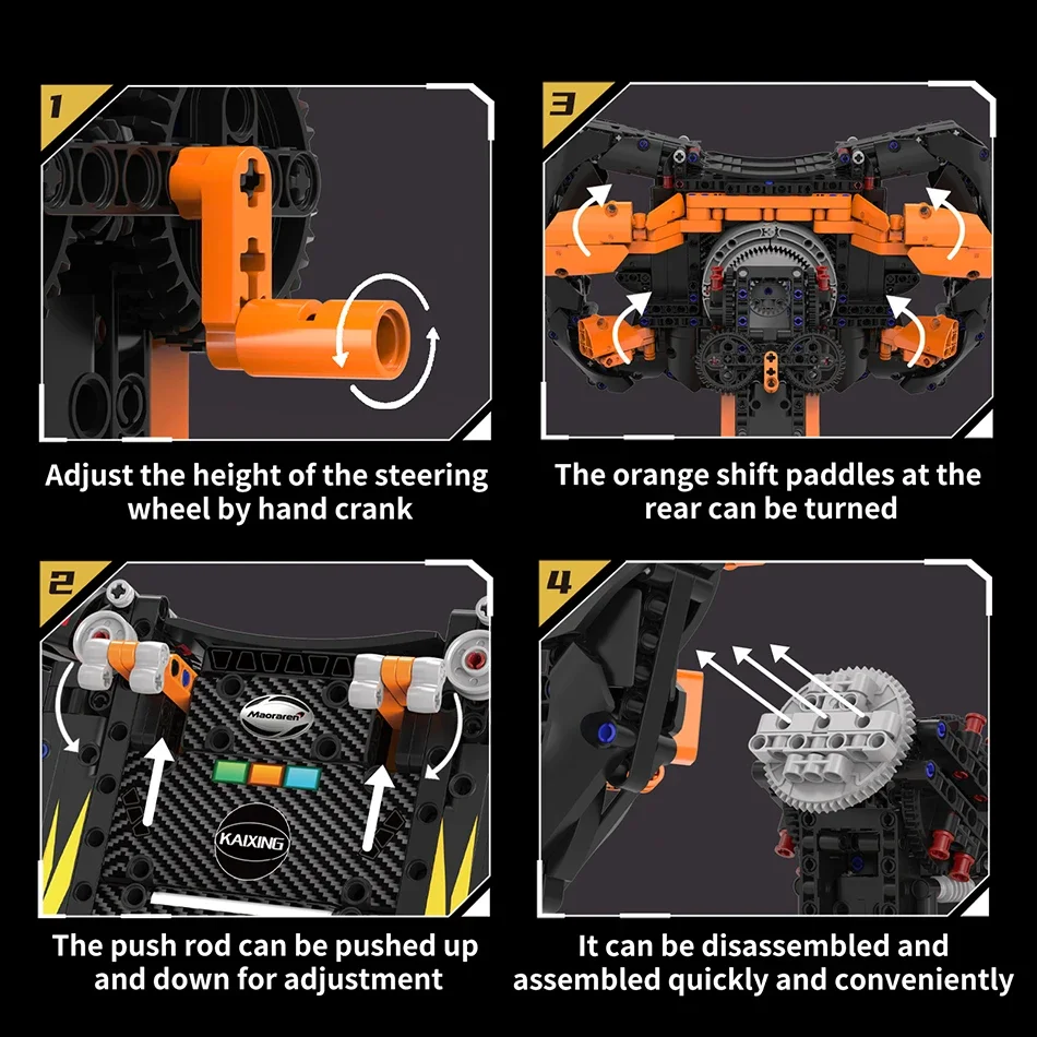 Technische Formule Racewagens Stuurwiel Model Constructor Bakstenen Volwassen Speelgoed Creatieve Telefoonhouder Thuis Ornamenten Kid Gift