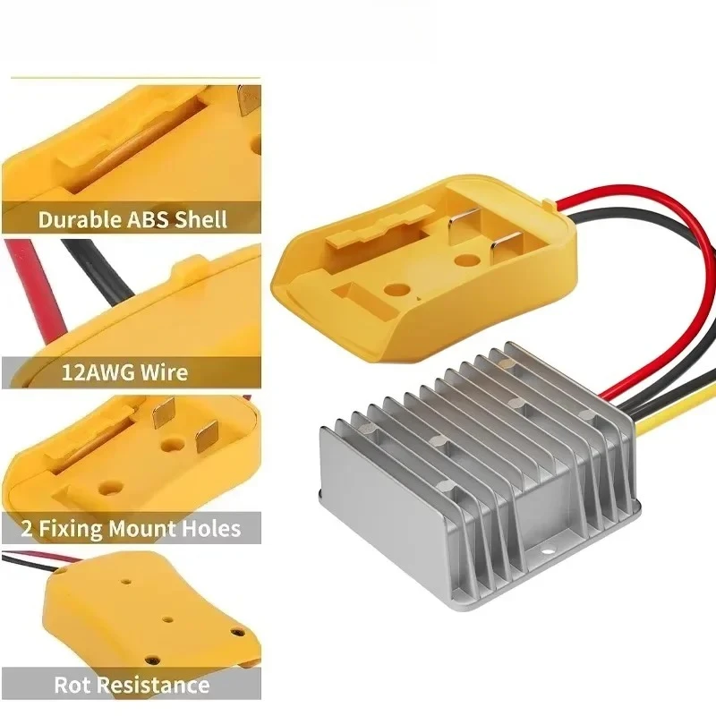 

DIY-адаптер-регулятор Buck 180 Вт, инвертор для держателя аккумулятора Dewalt 18 В, блок питания, понижающий преобразователь напряжения постоянного тока с 18 на 12 В