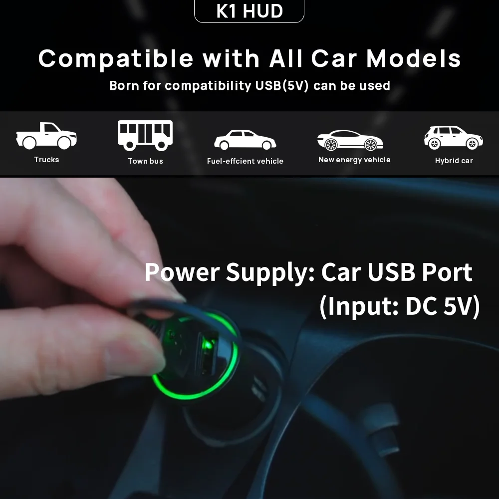 KWHUD HUD Head-up Display Car GPS Digital Speedometer Universal Speed Windshield Projector Plug&Play Auto Electronic Devices image 5