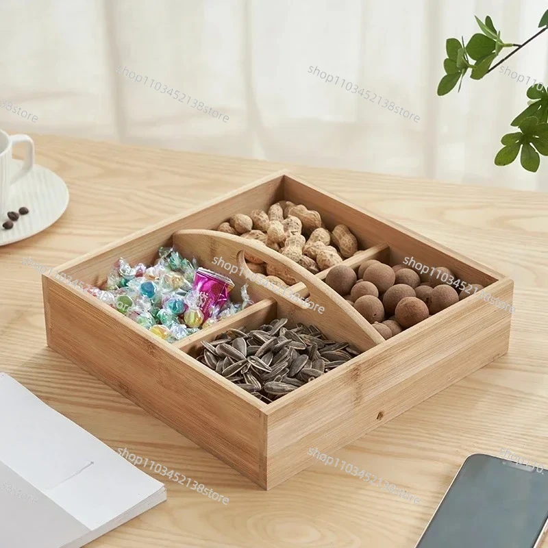 Handmade Wooden Dry Fruit Tray with 4 Storage Comparisons Dry Fruits Box At Affordable Prices