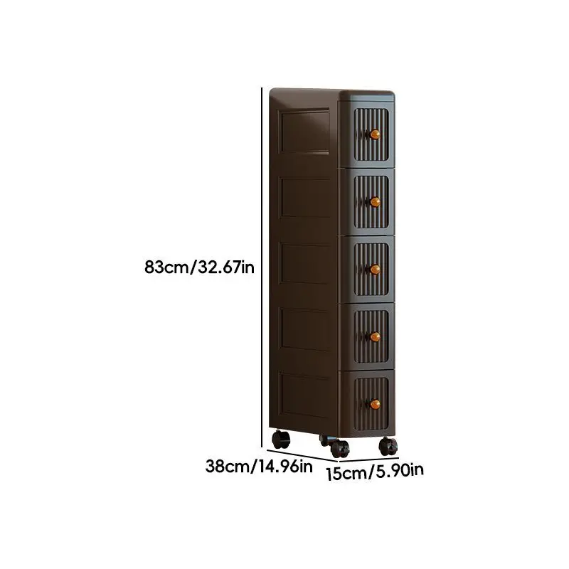 15CM Narrow Gap Drawer Storage Cabinet – Multi-Layer Rolling Organizer for Kitchen Bathroom Living Room, Slim Space-Saving Unit image 3