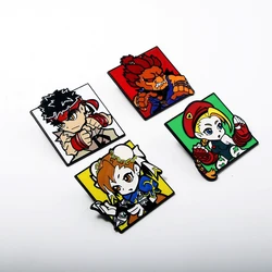 Game Street Fighte Enamel Pins RYU CHUN LI Cammy White GOUKI Figure Badge Brooch For Fans Cosplay Lapel Pin Jewelry Accessories