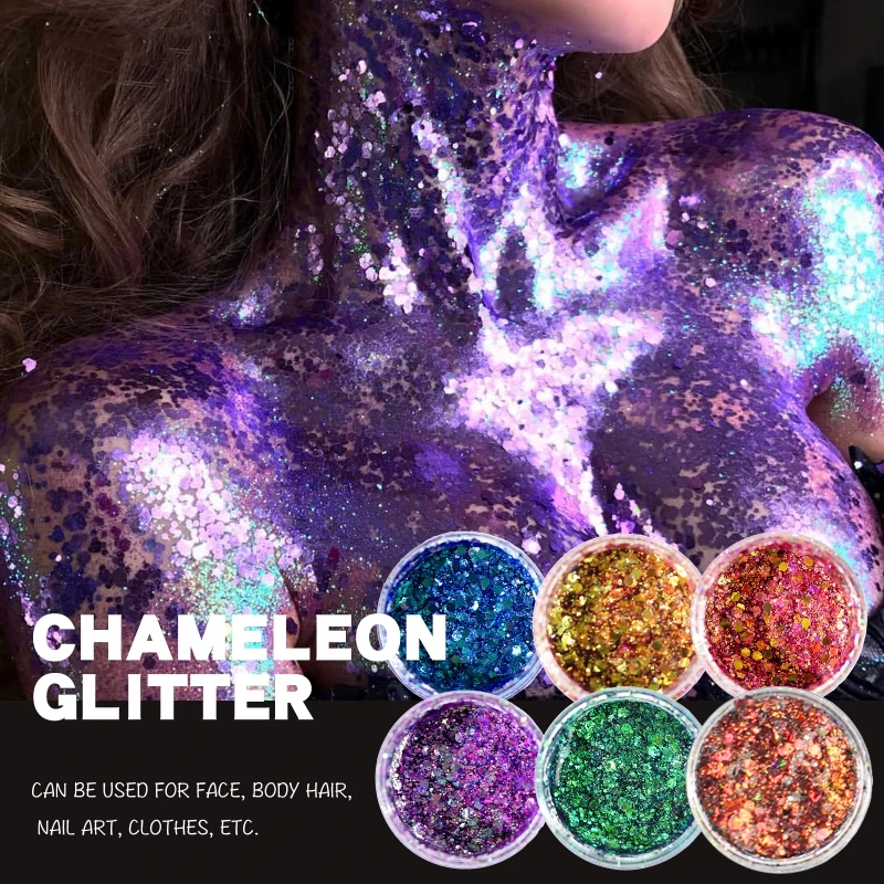 30ml Body Glitter Gel Face Hair Nail Lip Glitter Gel Lasting Sparkling Liquid Eye Shadow For Festival Party Glitter Bar Makeup