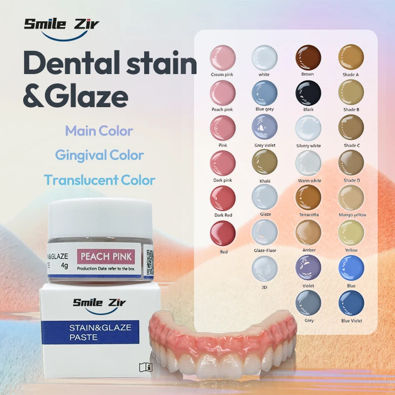 Dental Lab Crown Gingval Transparent 3D Glaze Stain Paste Dental Zirconia Denture Stain Diluent Liquid Refresh Coloring Liquid
