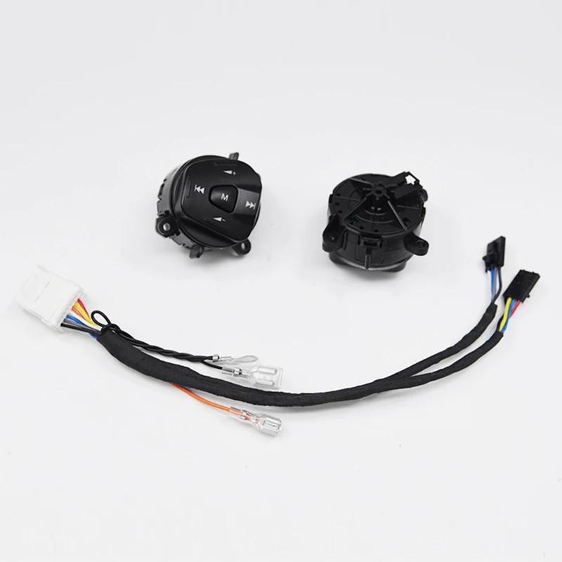 Car LED Steering Wheel Cruise Control Switch Button With Wiring For Ford Fiesta MK7 MK8 Escort Ecosport 2013-2015