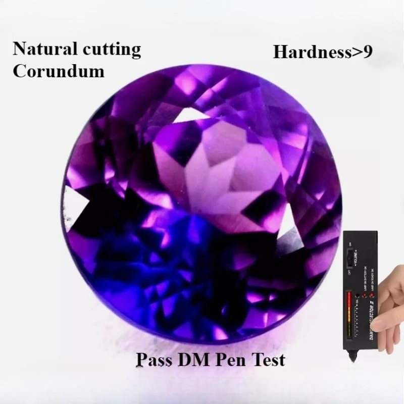 synthetic corundum high quality simulate round natural gemstones artificial sapphire for jewelry purple blue sapphire RD shape