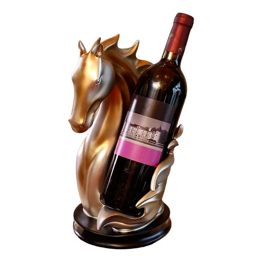 

Подставка для вина в виде головы лошади, статуэтка лошади из смолы для домашнего декора, настольный держатель для бутылок с защитной подкладкой, уникальный подарок для любителей вина