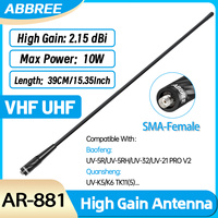 ABBREE AR-881 SMA-Female Antenna VHF/UHF Dual Band For Baofeng UV-21 UV-5RH UV-28 UV-32 DM-32 Quansheng TK11 UV-K5 Walkie Talkie