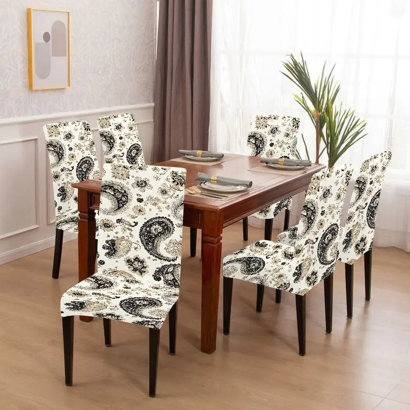 

Чехол для стула Parsons с 2D-принтом в винтажном стиле, узор Басли, съемный и моющийся, подходит для дома, отеля, банкета.