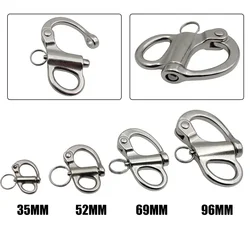 35mm 52mm 69mm 96mm 316 Stainless Steel Quick Release Boat Anchor Chain Eye Shackle Swivel Hook Snap Marine