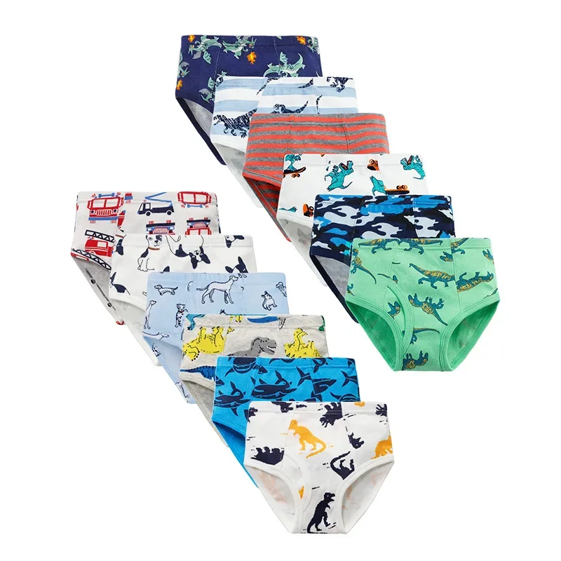 3pcs Per Pack Boys Dinosaur Panties Cotton Student Underpant Teen Briefs Shorts Underwear for Puberty Boys Teenages KF303