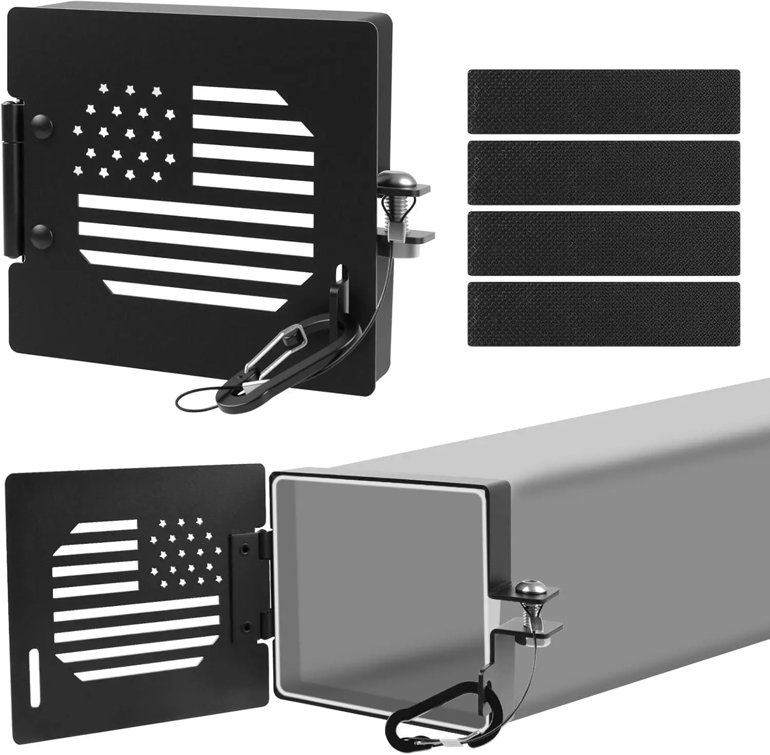 

2 Pack Aluminum RV Bumper End Caps with American Flag, Fits Standard 4-Inch Square Camper Bumpers