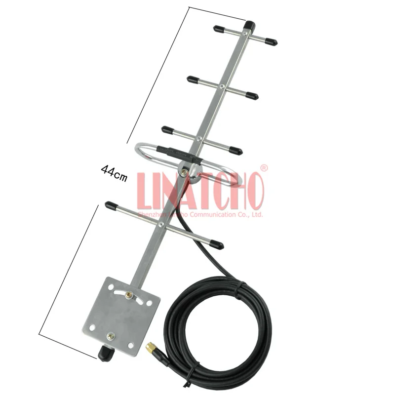 Imagem -02 - Antena Direcional Externa de Conector Macho Sma Transmissor Cctv Elementos Yagi Metros Cabo Rg58 1.2ghz Aço Inoxidável