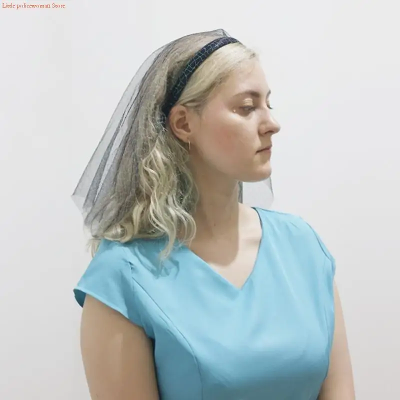 F92D Women Tulle Hairband Wrap Bohemia Headwraps Exquisite Embroidery Headband