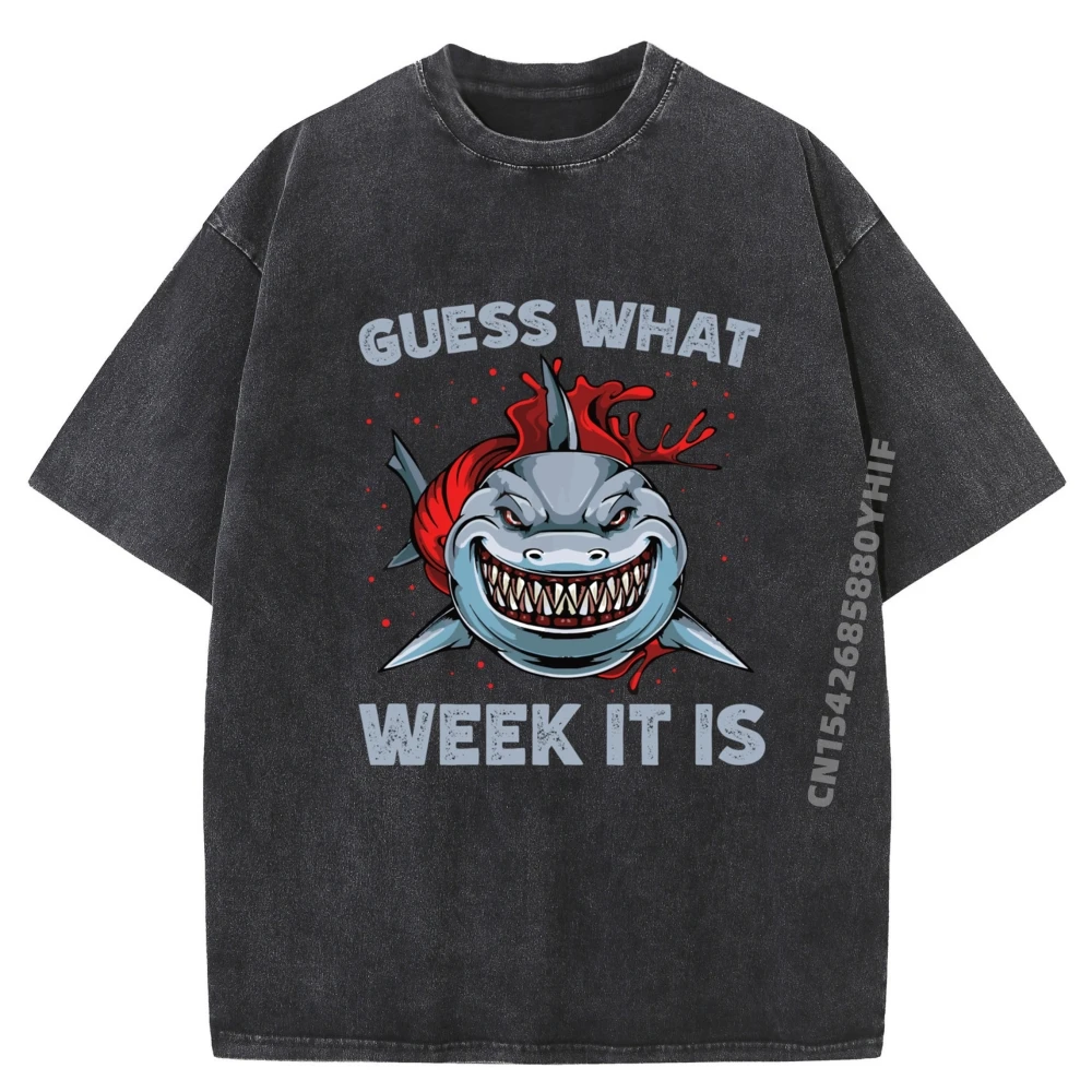 

Guess What Week It Is Men T-shirt Gift Idea Tops & Tees Family Retro Washed T-shirts Classic Graphic Tshirt