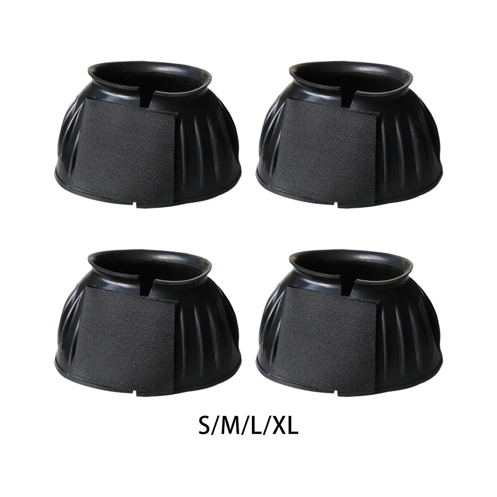Horse Bell Boots Rubber Hoof Protection Nonslip Wear Resistant Hoof Shoes Set for Training Trail and Arena Use
