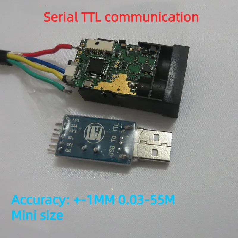 

Factory 50m Serial Communication TTL Level RS232 Secondary Development Laser Rangefinder Module Sensor