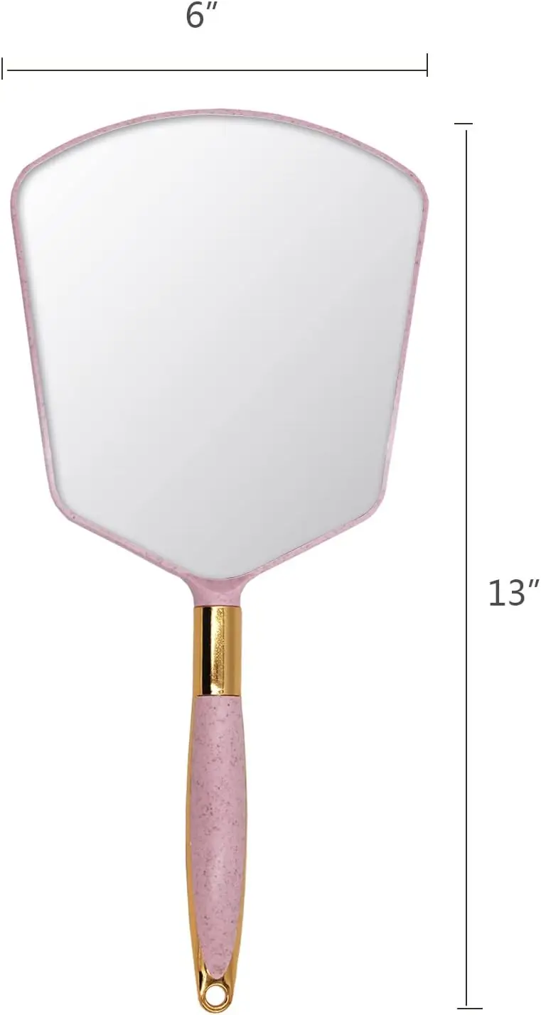 ハンドル付き手持ちミラー1個、フック穴付き化粧手鏡、バスルームと寝室用、理容室用ヘアカットミラー、家庭用