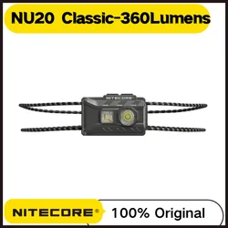 NITECORE NU20 Classic 360Lumens  Ultra Lightweight Waterproof Headlamp USB-C Rechargeable Bulit-in 500mAh Battery