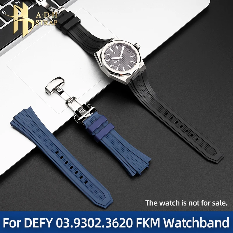 Специальный выпуклый ремешок из фторкаучука для часов Zenith DEFY SKYLINE 03.9302.3620 06.9300.3620 03.9301.3620 Ремешок для часов FKM