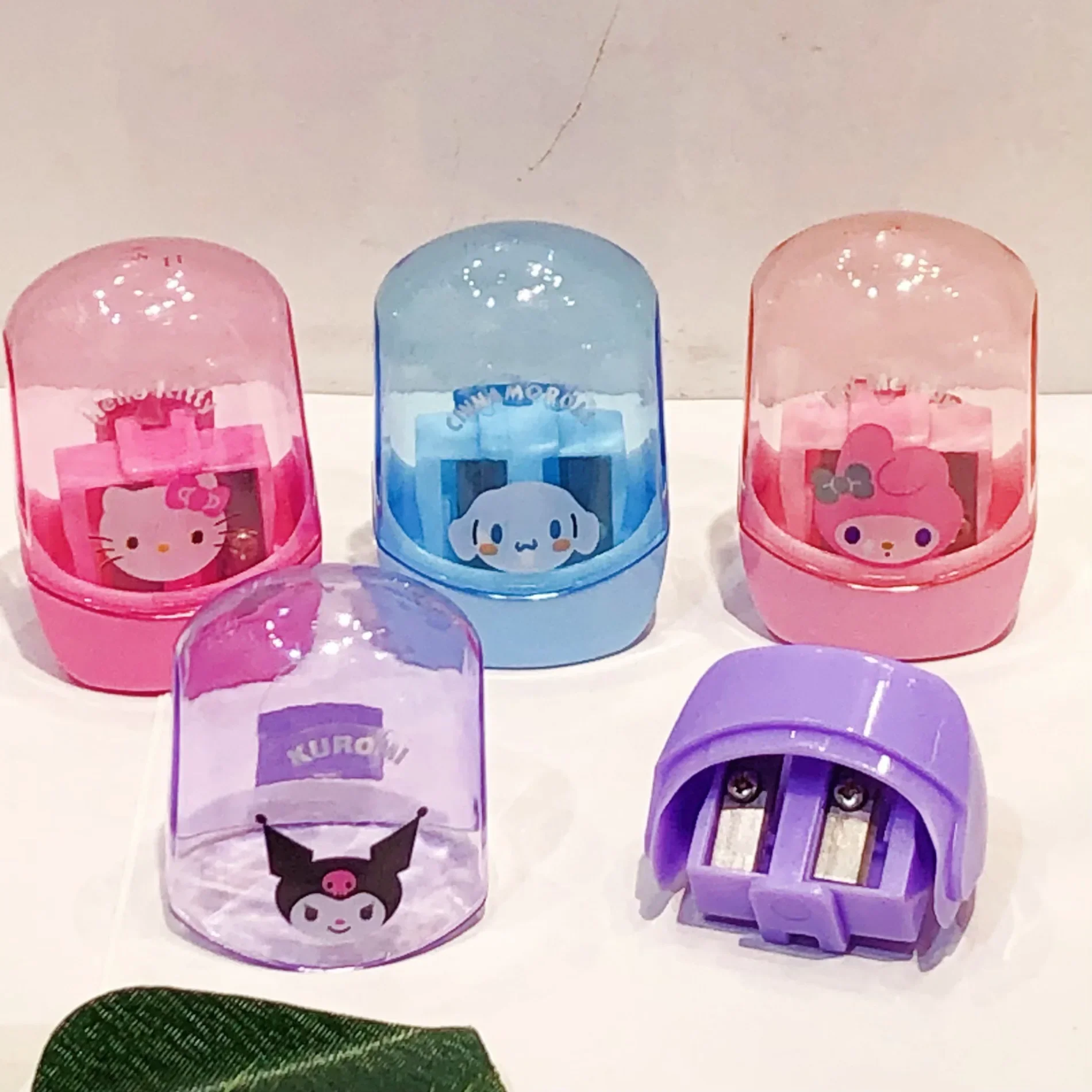 Sanrio Hello Kitty Pencil Sharpener Anime Cartoon Cute Cinnamoroll Portable Student Stationery School Supplies Holiday Gifts